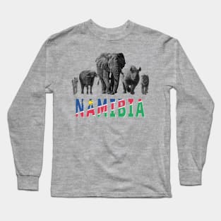 Namibia Wildlife Big Five for Namibia Safari Fans Long Sleeve T-Shirt